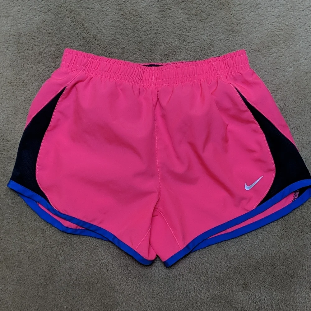 Nike girls kids Dri-Fit shorts pink and blue